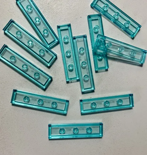Lego 50x New Pieces 1x4 Trans Light Blue Flat Tile Transparent