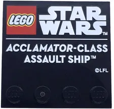 LEGO ACCLAMATOR-CLASS ASSAULT SHIP  1x TILE 4x4 Black Part from set 75404