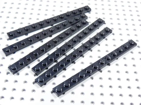 LEGO Lot of 6 Black 1x12 Plates BH