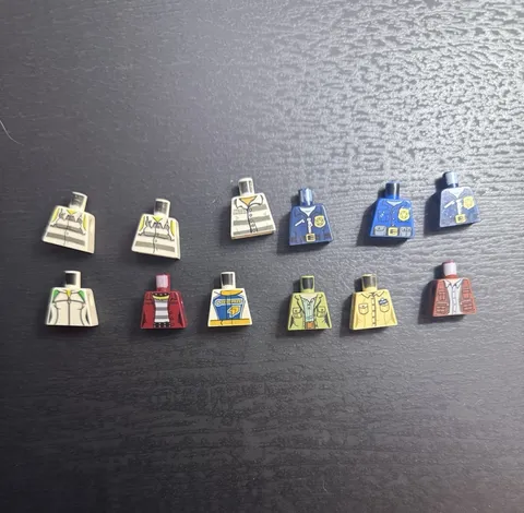 LEGO Police Printed Minifigure Torso Lot, Multicolor Plastic, 11 Pieces