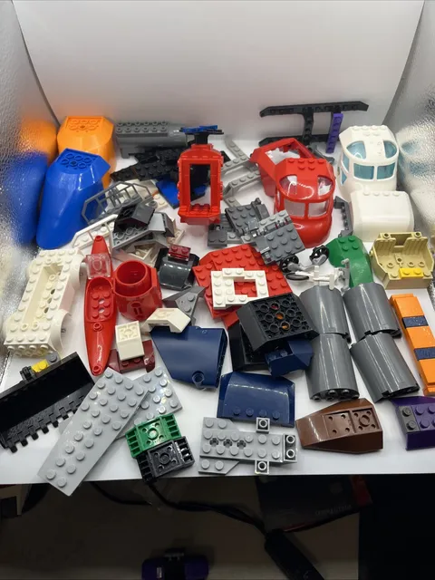 LEGO Car Vehicle Parts Lot Plane Helicopter Aircraft Boat Bundle Multicolor