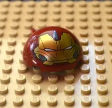 LEGO #18990pb02 Windscreen Canopy w Bar Handle Hulkbuster Gray Cheeks & Forehead