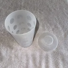 2002 Lego Clear Pick A Brick Stackable Storage Container Cup W/ Lid White Clear