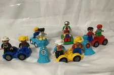 Lego duplo assorted carts and figures lot