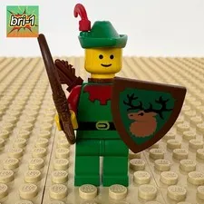LEGO Castle, Forestmen: Red Tunic Forestman, SHIELD cas137, 6077, FORTRESS, 1989