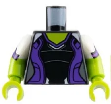Lego NEW Marvel She-Hulk MINIFIG TORSO Black Female Purple Panels Lime D362