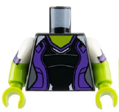 Lego NEW Marvel She-Hulk MINIFIG TORSO Black Female Purple Panels Lime D362