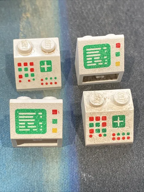 LEGO Lot Slope 2x Inverted 2x Regular printed pattern Control Panel Computer