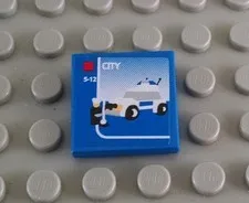 LEGO Blue 2x2 Tile with Police Rescue Sticker