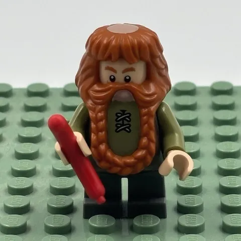 LEGO Hobbit Minifigure Bombur the Dwarf with Sausage! Very Nice Mini! 