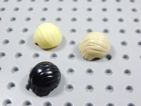 LEGO Lot of 3 Short Slicked Back Hair Widow's Peak Minifig Yellow Black Tan BJ