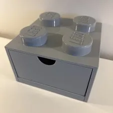 LEGO Desk Drawer Grey Cube Stackable Storage with 4 Knobs Official