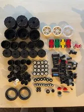 LEGO lot of tires wheels axles bike motorcycle  100 parts