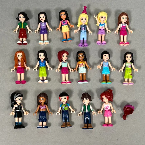 17 Lego Friends Figure Minifigure Lot Mini-doll Minidoll Girl & Boy Hair NICE