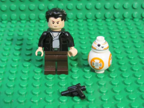 Lot 2 LEGO Star Wars Minifigs BB8 BB-8 Captain Poe Dameron 75189 Pilot WH8