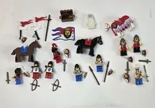 Lego Royal Knights Castle (6090) Minifigures, Horses And Flag