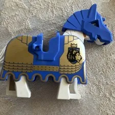 Lego Castle Horse With Blue & Gold Barding / Armor - Lion Knights Kingdoms 8781