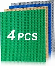 4 Pack Classic 10"x10" Baseplates - Safe, Durable, & Multicolored Fun for Kids