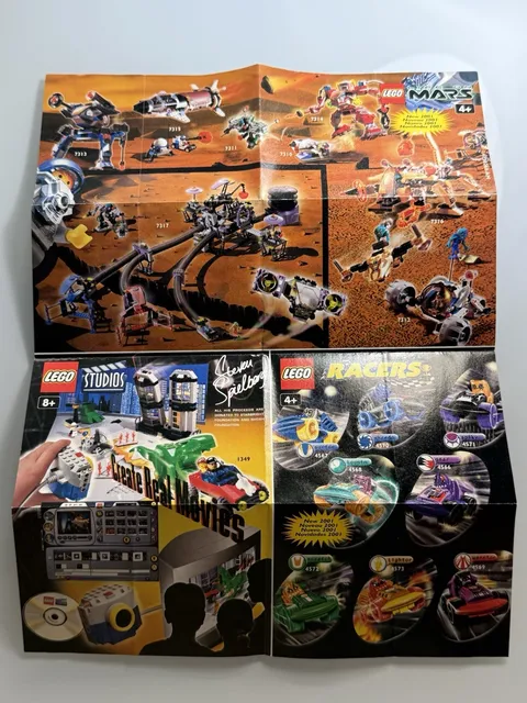 LEGO Advertising Sheet (2000) Life On Mars, Studios, Racers, Bionicle, Star Wars