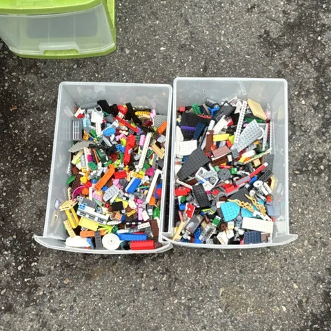 LEGO Bulk Lot Mixed Bricks & Parts Multicolor in Plastic Storage Bins
