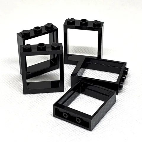 LEGO Parts - Black Window 1 x 3 x 3 Flat Front - No 51239 - QTY 5
