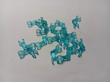 LEGO LOT 16 TRANS LIGHT BLUE SKELETON ARMS BENT WITH CLIPS #93609