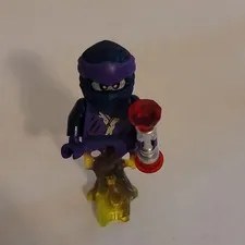 LEGO Ninjago Ghost Ninja Minifigure Purple Spectral Warrior w/ Red Crystal Staff
