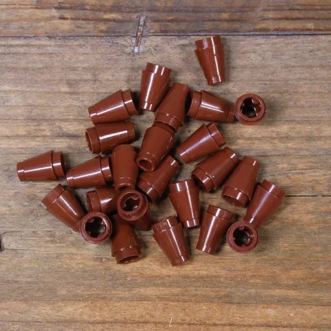 LEGO 59900 Reddish Brown Cone 1 x 1 with Top Groove 4589b Qty 25