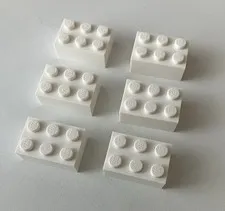 LEGO 6x NEW Pieces Brick 2x3 WHITE #3002