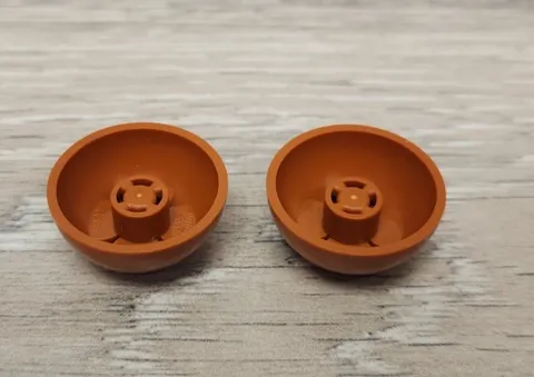 Lego 44359 58772 Dark Orange Cylinder Hemisphere 3 x 3 Ball Turret Lot Of 2