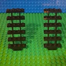LEGO Black Stairs 7x4x6 Straight Open piece  2 pieces