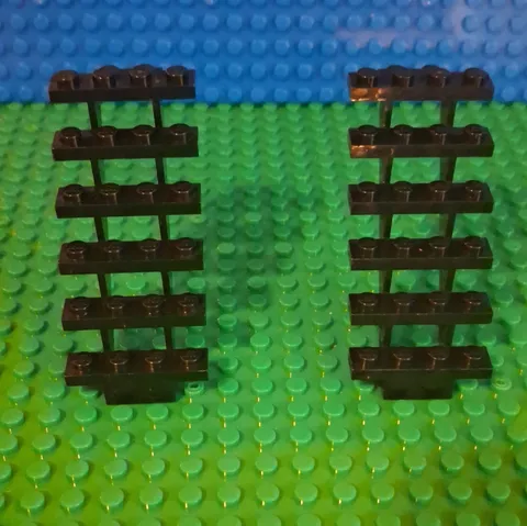 LEGO Black Stairs 7x4x6 Straight Open piece  2 pieces
