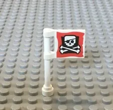 LEGO 2x2 Red Clip on Pirate Flag with Pole