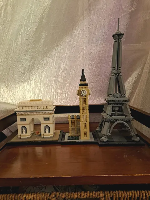 LEGO Architecture SET Eiffel Tower 21019, Arc de Triomphe 21036, Big Ben 21013