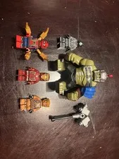 Marvel And Ninjago Lego Bulk 6 Minifigure Lot. Hulk, Spiderman, Iron Man, Etc