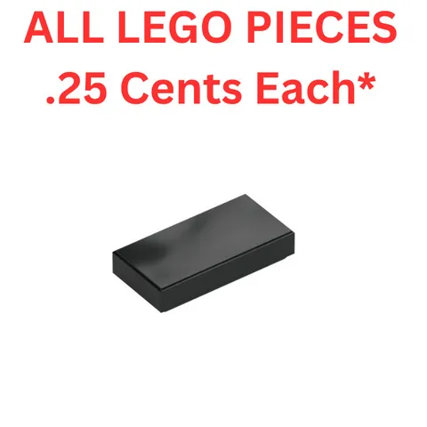 LEGO Tile 1x2 with Groove Black 3069 - Genuine LEGO Parts Pieces Bulk