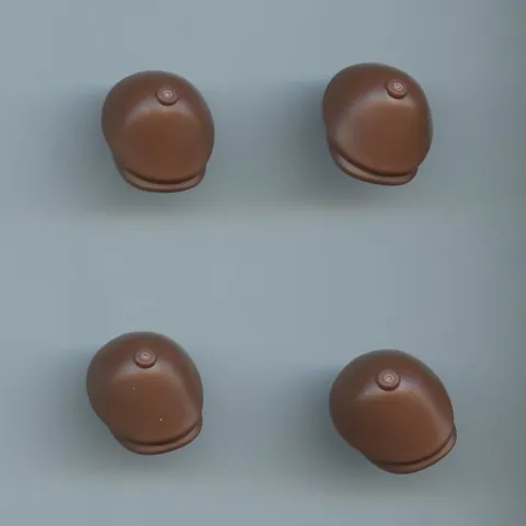 LEGO x 4 Reddish Brown Minifigure, Headgear Hat, Flat Cap 2514