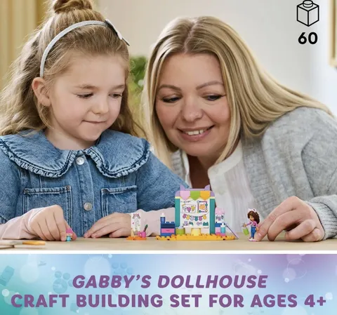 LEGO 4+ Gabby's Dollhouse Crafting with Baby Box Building 60 Pc Set #10795 NEW