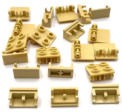 Lego New Tan Plates Modified 2 x 2 with Pin Holes Parts