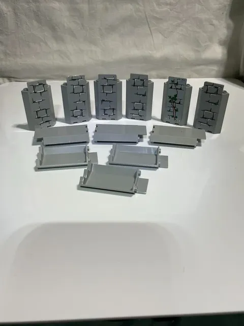 LEGO 12 Light Blue Gray Castle Wall Corner Panels   3x3x6   87421