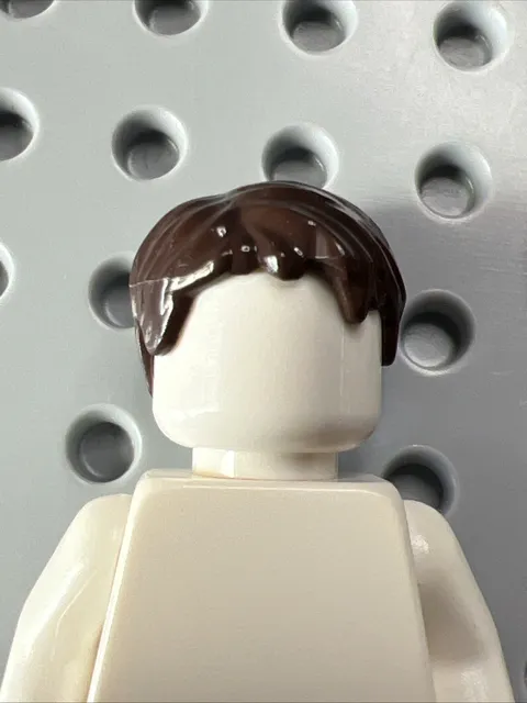 LEGO Minifigure Hair Short Tousled Side Part 62810 Dark Brown Lot of 4 Star Wars