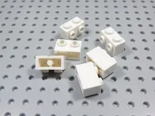 LEGO Lot of 6 White 1x2 Bricks w/ 2 Side Studs BP