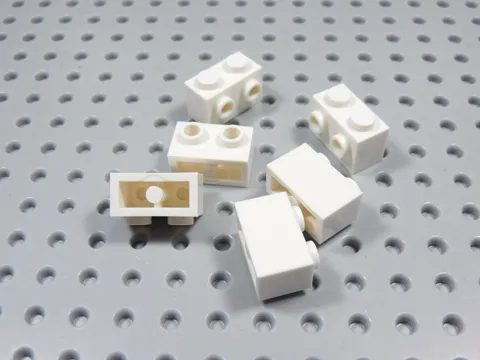 LEGO Lot of 6 White 1x2 Bricks w/ 2 Side Studs BP