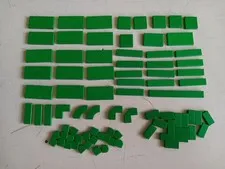 LEGO BULK LOT OF 84 GREEN SMOOTH TILES 1X1 1X2 1X3 1X4 2X2 2X4
