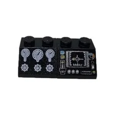 Lego Black Lot Of 2x2 Sloped Control Panel Gauges Plane Train