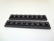 NEW Lego 1x8 BLACK DOOR RAIL Plate - Lot/2