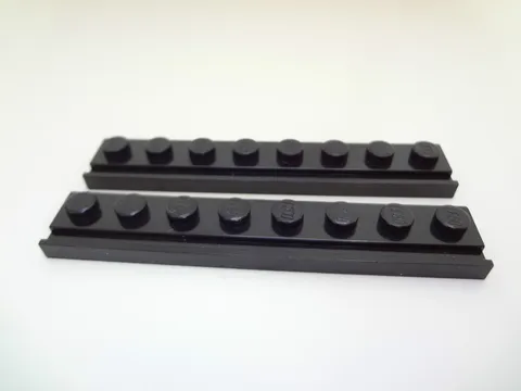 NEW Lego 1x8 BLACK DOOR RAIL Plate - Lot/2