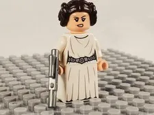 LEGO Star Wars Princess Leia sw1036 White Dress Minifigure + Blaster