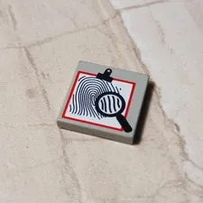 LEGO Police File Fingerprint Clipboard Magnifying Glass Detective Gear Printed