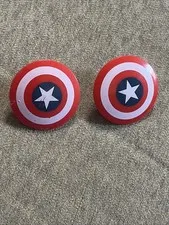 LEGO Part Red Shield with Bullseye with Captain America Star Pattern x2